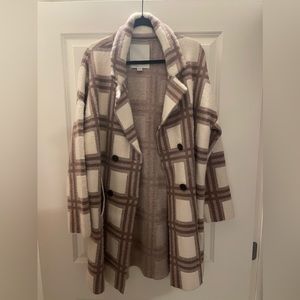 Anthropologie Plaid Sweater Coat